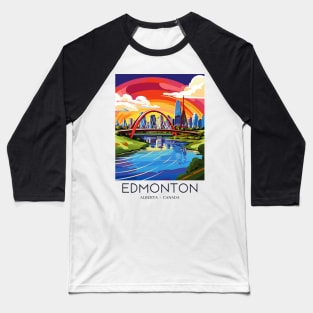 A Pop Art Travel Print of Edmonton - Canada Baseball T-Shirt